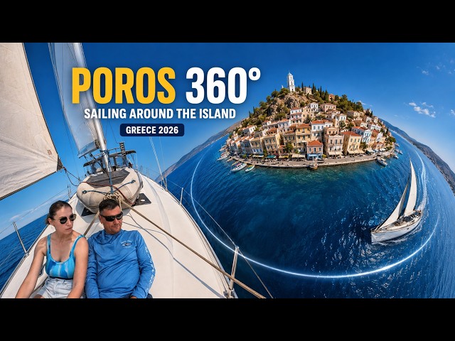 Poros, Greece in 360° | Sailing Past the Island in 8K VR (2026)