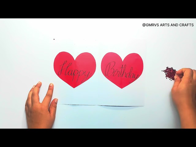 Beautiful Heart Theme HAPPY BIRTHDAY Greeting |GMRVS ARTS AND CRAFTS| #happybirthday #greetingcard