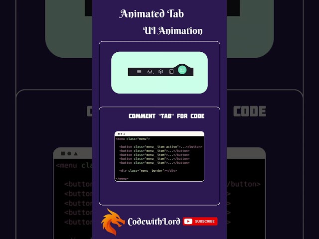 Animated Tab UI Animation 🔥 | HTML CSS JavaScript UI Design #shorts