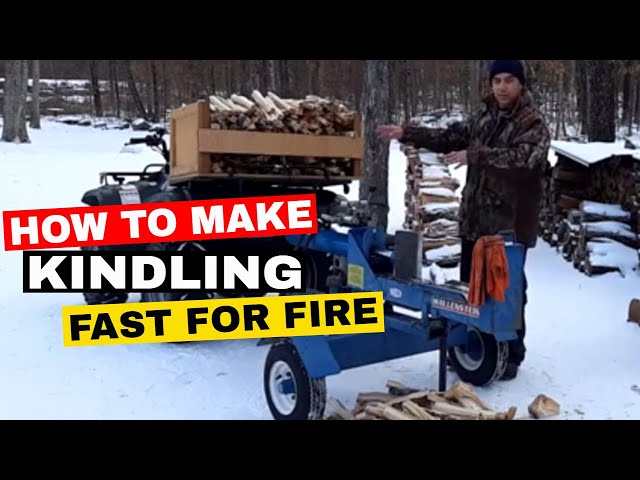 HOW TO MAKE KINDLING FAST FOR FIRE // Using A Log Splitter