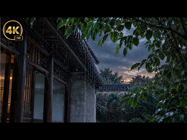 Heavy Rain Sounds for Sleeping 🌧️ Peaceful Night in a Warm Bedroom🌙