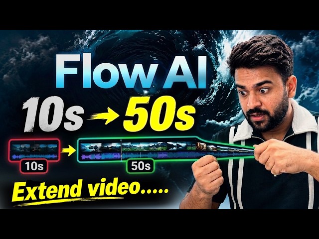 Flow AI Consistent Long Video Trick: 10 Sec Ki Limit Khatam! 50s AI Video Banaye Free Me