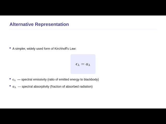 Statistical Mechanics - Kirchhoff's Law
