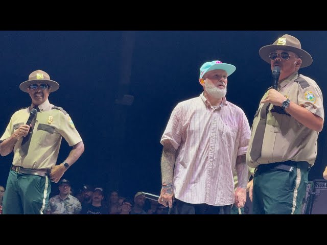 Super Troopers invade Limp Bizkit concert, perform Break Stuff with Fred Durst