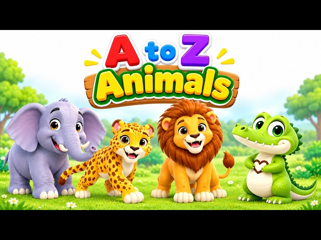 A to Z Animals with Phonics Sounds | ABC Phonics Song for Kids | Learn ABC