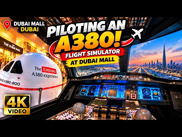 I Tried Flying an Emirates A380! ✈️ | Dubai Mall Flight Simulator Experience 4K