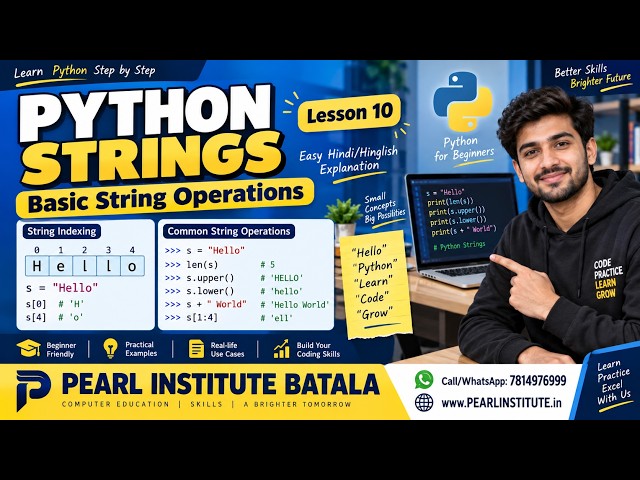 Python Strings Made Easy 🔥 | Indexing, Slicing & String Methods | Python Course Lesson 10 #python