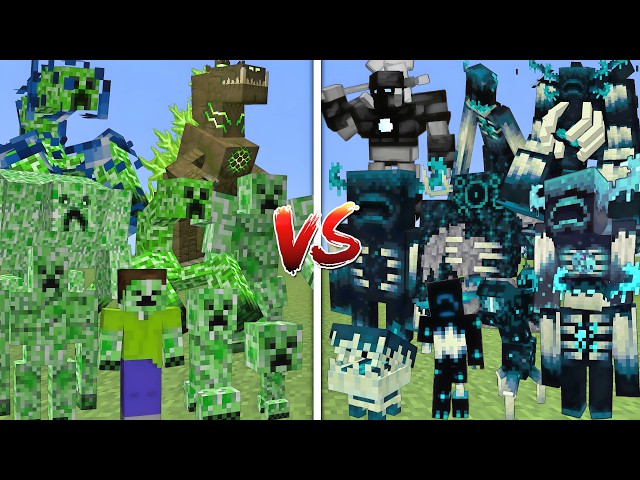 ALL MUTANT CREEPERS VS ALL MUTANT WARDENS MOB BATTLE IN MINECRAFT