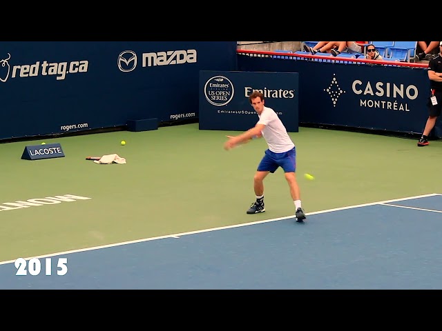 Andy Murray FOREHAND in Slow Motion through time. His weakness of always VS the BIG 3?