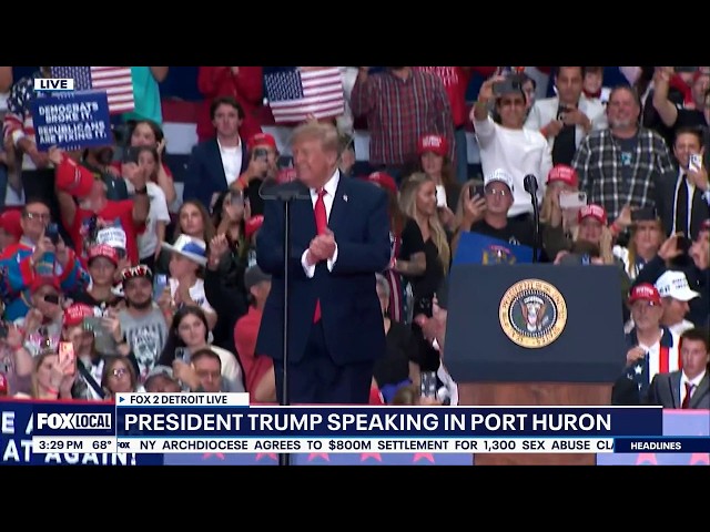 President Trump hosts rally ahead of Midterm elections in Port Huron, Michigan