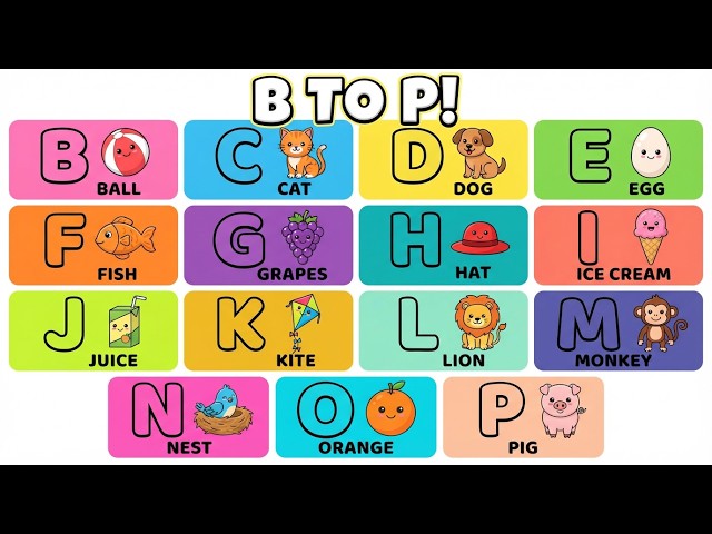 ABC Letters B to P for Kids | Phonics & Alphabet!