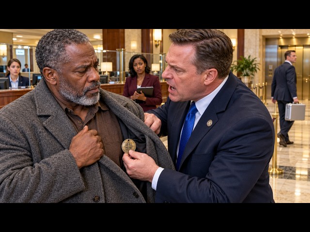 Bank Security Chief Searches a Black Veteran's Coat—A Board Member Points at the Lobby Screen