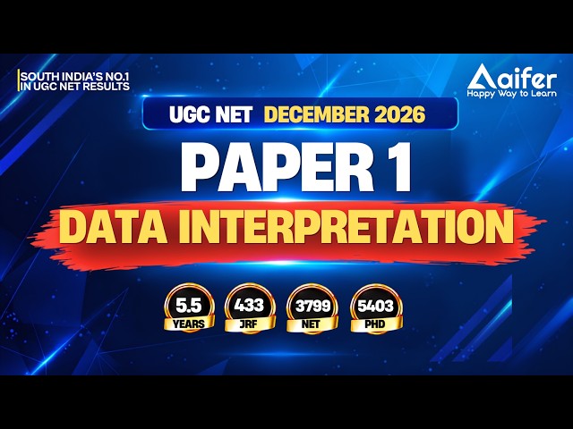 UGC NET PAPER 1 | Data Interpretation | DECEMBER 2026