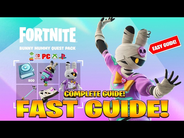 How To COMPLETE ALL BUNNY MUMMY QUEST CHALLENGES in Fortnite! (Quests Pack Guide)