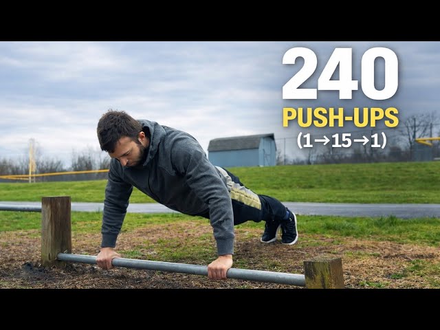 Push-Up Ladder Without Leaving the Bar | 1→15→1