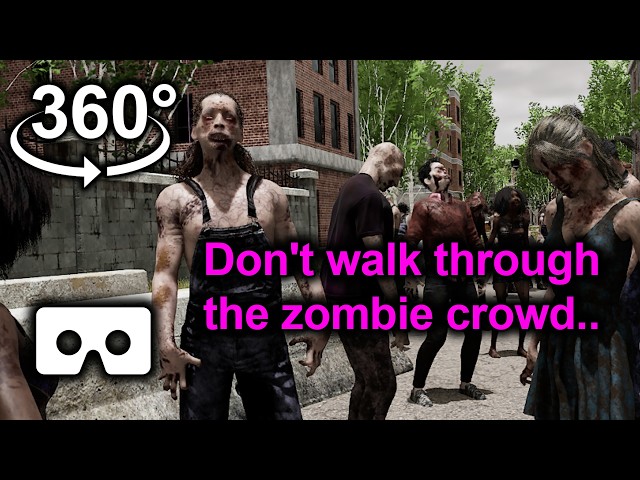 Zombie 4K VR 360° video horror - Through zombie crowd
