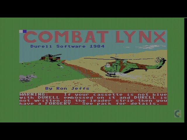 C64 Combat Lynx tape-loader & gameplay.