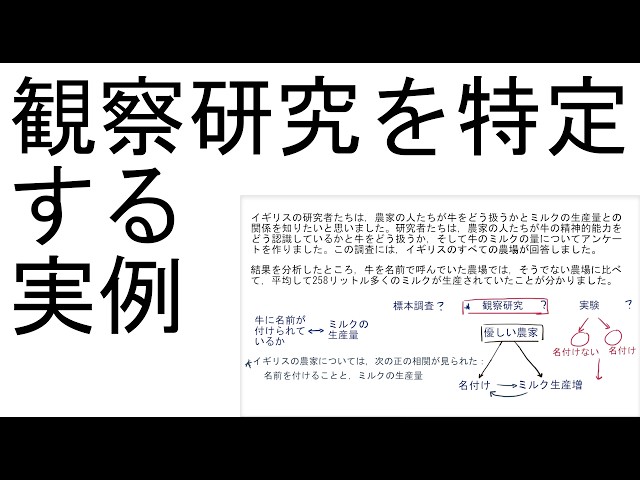 観察研究を特定する実例