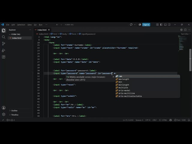 HTML For Beginners (Form container tag PT7)