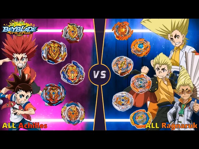 Beyblade Burst 【ALL Achilles VS ALL Ragnaruk Relay Battle】 ベイブレードバースト 베이블레이드 버스트