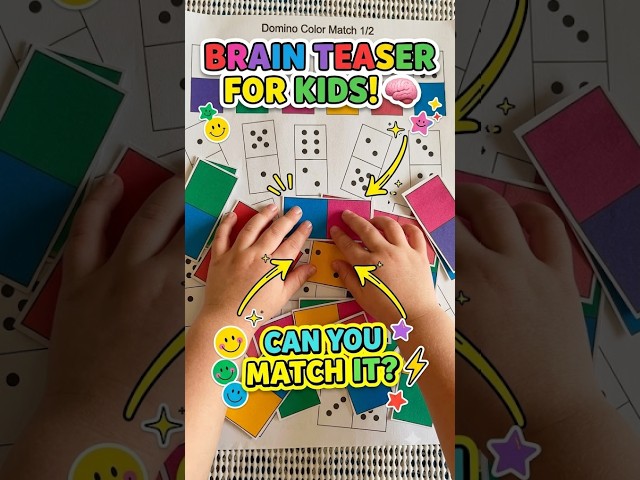 Genius Brain Teaser for Kids! 🎨 Domino Counting & Color Match #learning  #preschoolactivities