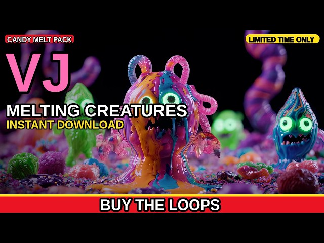 Melting Candy Creatures VJ Loop | Halloween Visuals for DJ Sets and LED Walls