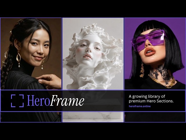 HeroFrame #01 | Website Hero Section Design, HTML, CSS, JavaScript & GSAP.
