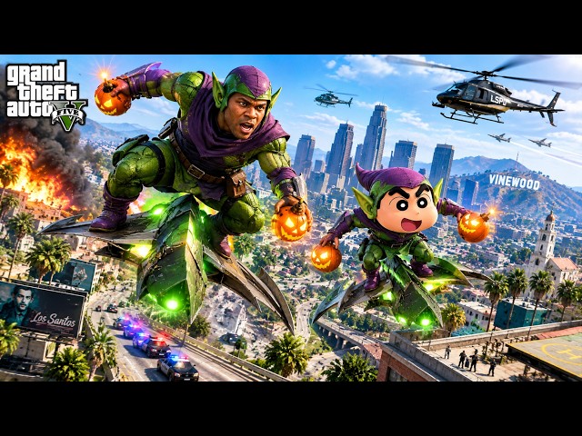 Franklin And Shichan Found GOBLIN Glider Power Suit in GTA5 ! 📦 | (GTA 5 MODS)