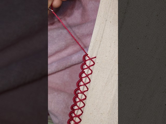 beautiful border design 😍🧶🪡 #loopstitch #sewing #embroidery #crochet #handembroidery #knitting#viral