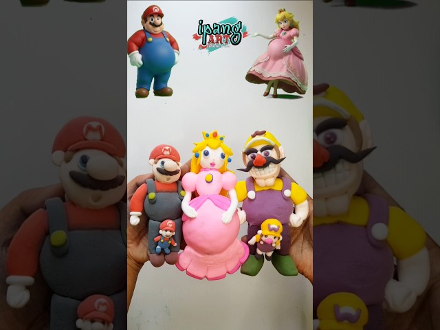 Super Mario is sad! Princess Peach, what have you done? oh no that's Wario's son. made of clay.