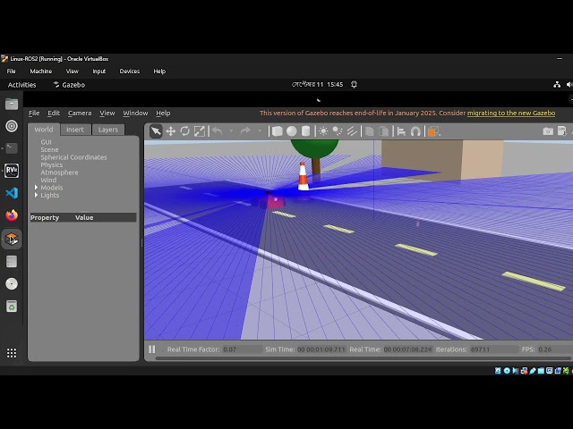 360° LiDAR Point Cloud Visualization | Autonomous Vehicle in Gazebo