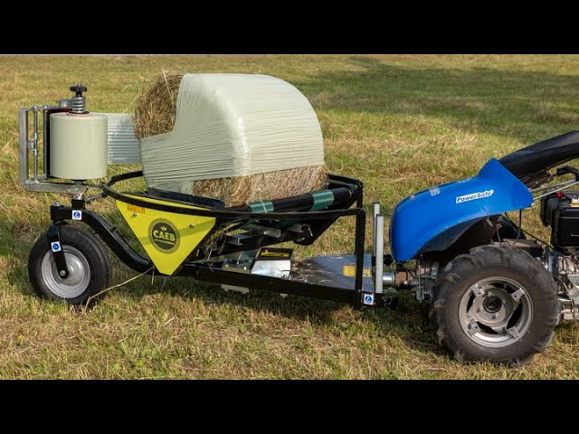 MountainSilos 550 AV - Compact Hay Wrapper for Walk-Behind Tractors