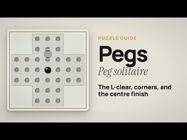 How to Play Pegs: Peg Solitaire, the L-Clear, the Classic Cross | NeuroDual