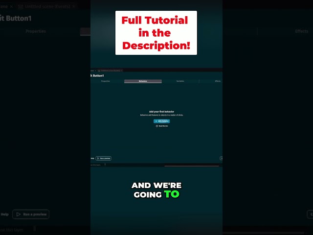 Master Anchor Behavior: Simple Button Control #shorts #tutorial #gamedev #gdevelop #gdevelop5