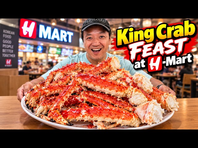 H-Mart KING CRAB Feast! 50 HOURS Eating at America's LARGEST H-Mart 🦀