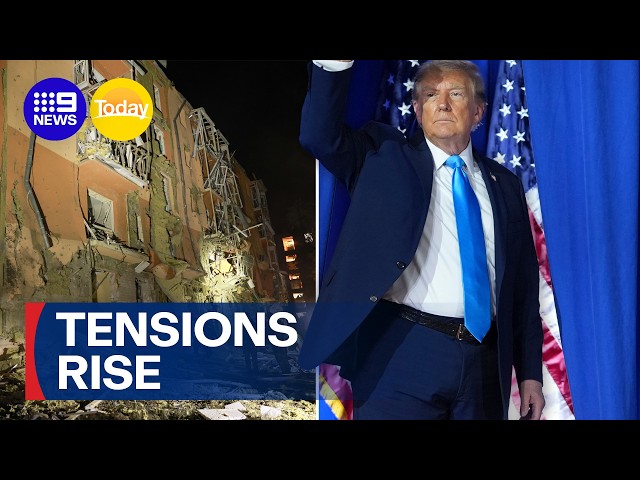 US-Ukraine tensions escalate as Trump waives Russia sanctions | 9 News Australia