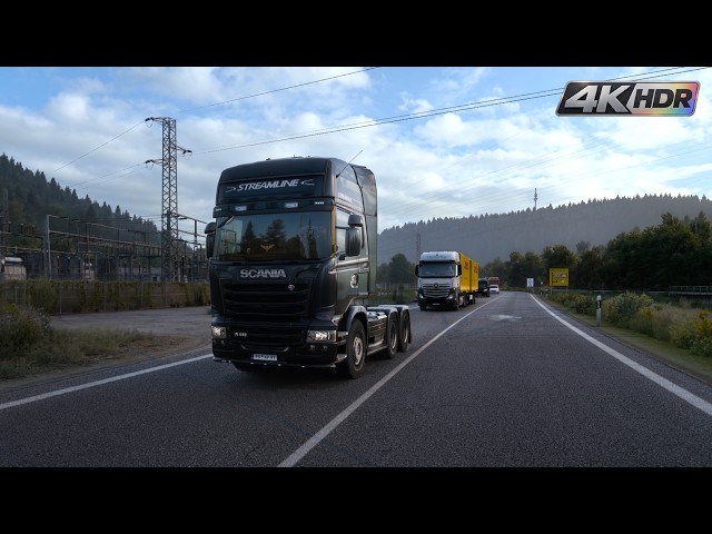 DLSS 5 Neural Rendering | Euro Truck Simulator 2 | 4K HDR | Realistic Graphics Rain - Sunset Driving