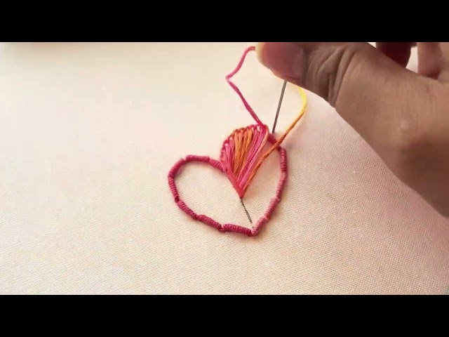 Hand Embroidery Designs Heart Pattern/Beginner Friendly Tutorial/Embroidery/bordado a mano