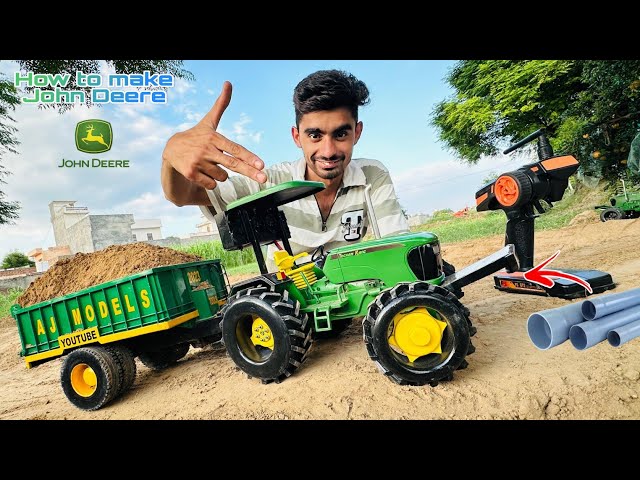 DIY 4x4 John Deere tractor using pvc pipe ll How to make 4x4 tractor @Aakash946