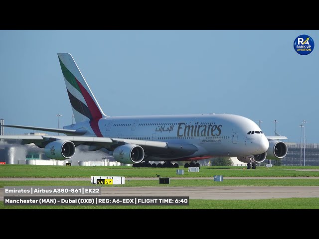 Stunning Emirates Airbus A380-861 Takeoff🛫 | Manchester Airport 4K