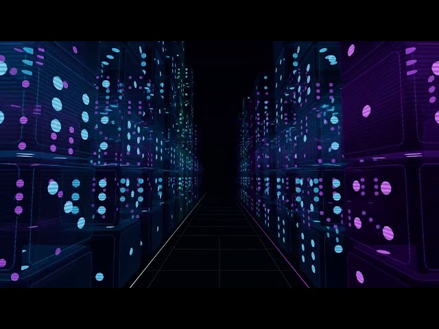 Holographic Dice City Flythrough | Loop background wallpaper | 4K 44 Minutes | No Sound