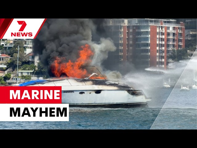 Yacht explodes into flames off Double Bay | 7NEWS