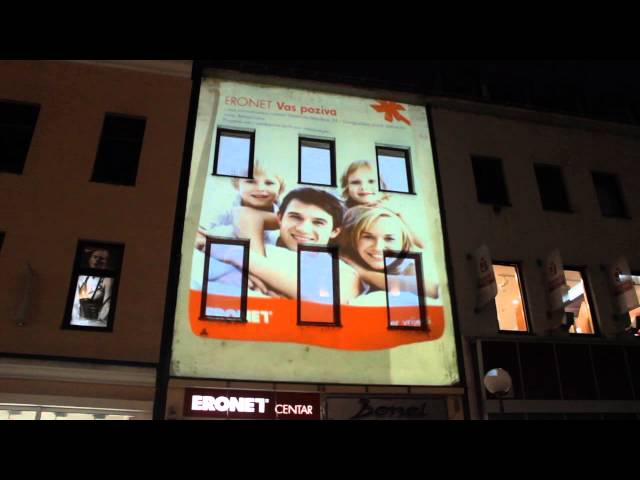 Architecture video mapping - Cheoptics 360 Desktop  Eronet - Banja Luka BIH,