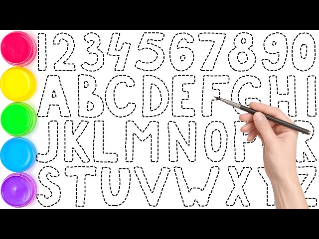 ABCDEFGHIJKLMNOPQRSTUVWXYZ, Let's Draw and Color ABCs & 123s! 🌈 Fun Educational Video for Toddlers