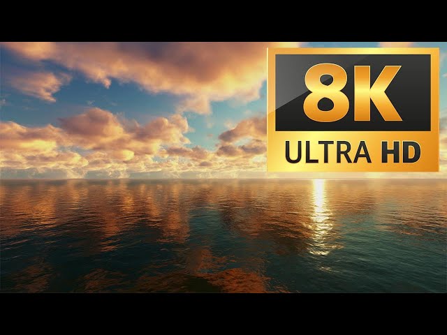 Ocean Background | Moving Clouds With Water Shining | 8K UHD