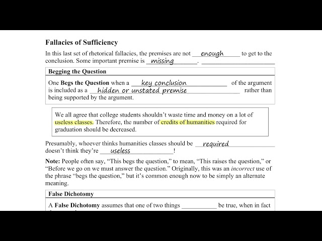 2.9.4 - Fallacies of Sufficiency