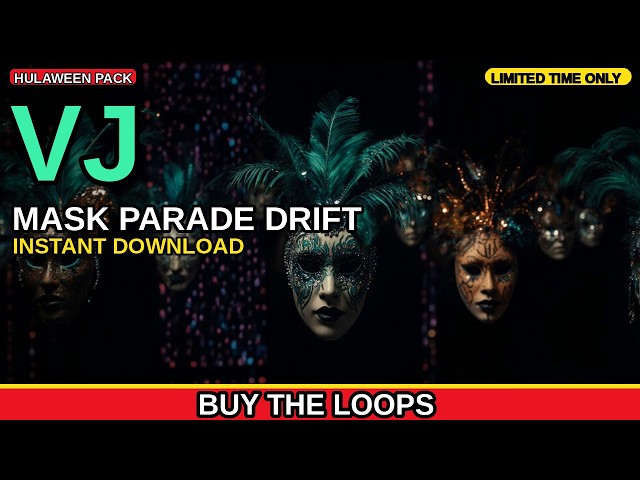 Mask Parade Drift VJ Loop | Hulaween Festival Visuals for DJ Sets and LED Walls