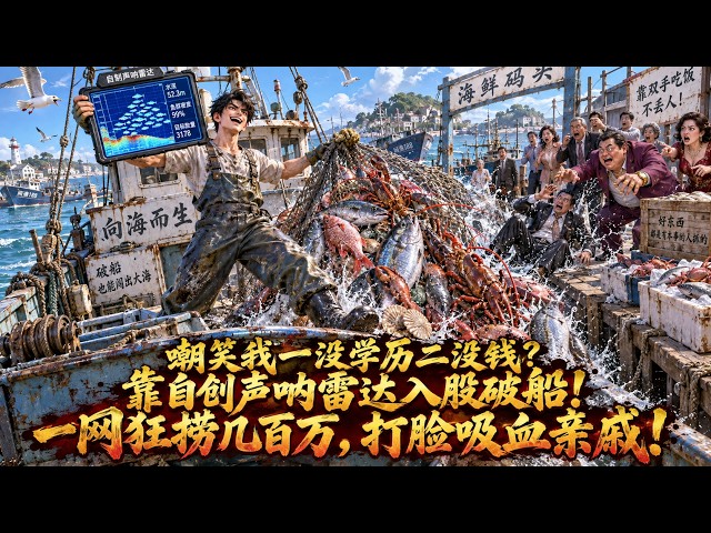 嘲笑我一沒學歷二沒錢？我靠自創聲吶探魚雷達入股破船，一網狂撈幾百萬打臉吸血親戚！#最新漫劇 #一口氣看完 #AI漫劇