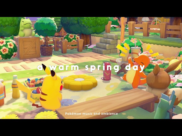 a warm spring day 🌼 pokémon music for study & relax | pokopia ambience