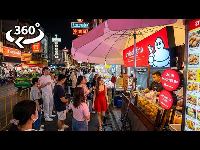 360° Walking Tour | Chinatown at Night - Bangkok Thailand | 8K VR Video (Meta Quest & Apple Vision)